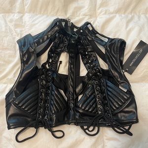 Dolls Kill Lunar Rude Awakening Harness Bra Top